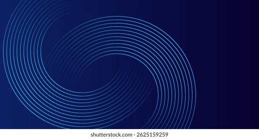 Modern dark blue abstract horizontal banner background with glowing geometric lines.Suitable for covers, brochures, presentations, flyers. vector.