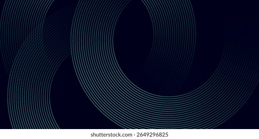Moderner dunkelblauer abstrakter horizontaler Bannerhintergrund mit leuchtenden geometrischen Linien. Glänzend grüne Diagonale. futuristisches modernes Design, Vektorgrafik