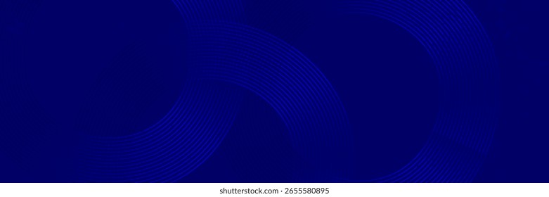 Modern dark blue abstract horizontal banner background with glowing geometric lines.Suitable for covers, brochures, presentations, flyers. vector	