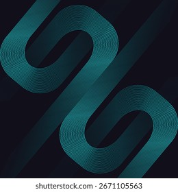 Fundo de banner horizontal abstrato azul escuro moderno com linhas geométricas brilhantes. Adequado para capas, brochuras, apresentações, folhetos.