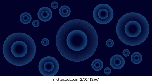 Fondo de Anuncio Horizontal abstracto azul oscuro moderno con líneas geométricas brillantes. Patrón de líneas redondeadas diagonales azul brillante. Concepto futurista. Traje para la cubierta, folleto, presentación, volante, Web