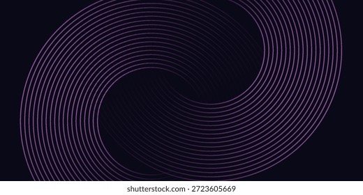 Fondo de Anuncio Horizontal abstracto azul oscuro moderno con líneas geométricas brillantes. Patrón de líneas redondeadas diagonales azul brillante. Concepto futurista

