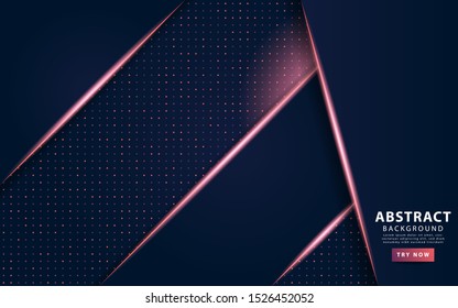 modern dark blue abstract technology background with purple neon light and rays.Overlap layers with paper effect. Realistic light effect on textured particle background.vector illustration.