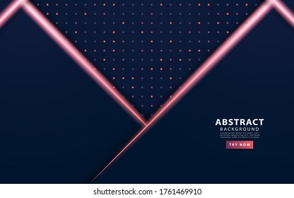 modern dark blue abstract technology background with purple neon light and rays.Overlap layers with paper effect. Realistic light effect on textured particle background.vector illustration.