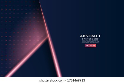 modern dark blue abstract technology background with purple neon light and rays.Overlap layers with paper effect. Realistic light effect on textured particle background.vector illustration.
