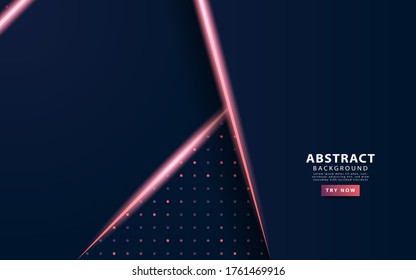 modern dark blue abstract technology background with purple neon light and rays.Overlap layers with paper effect. Realistic light effect on textured particle background.vector illustration.