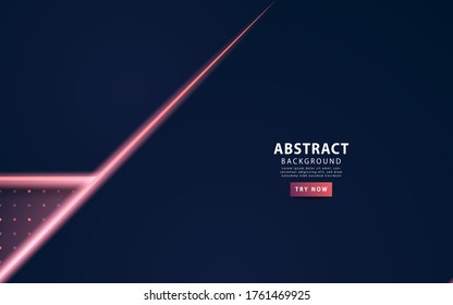 modern dark blue abstract technology background with purple neon light and rays.Overlap layers with paper effect. Realistic light effect on textured particle background.vector illustration.