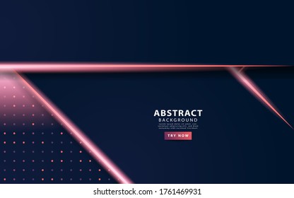 modern dark blue abstract technology background with purple neon light and rays.Overlap layers with paper effect. Realistic light effect on textured particle background.vector illustration.