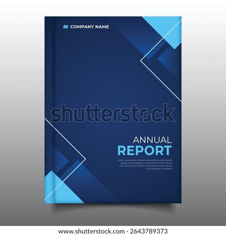  modern dark blue annual report cover template business flyer in triangle design