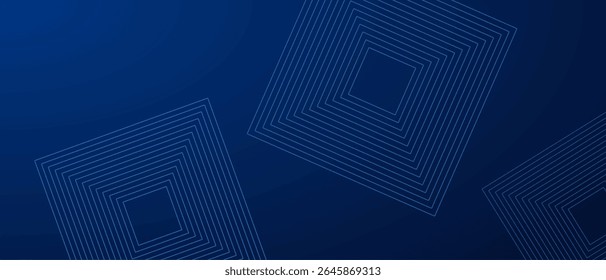 Modern dark blue background with abstract square wireframe patterns. Ideal for technology, data, business, and digital concepts, presentations, websites, and marketing