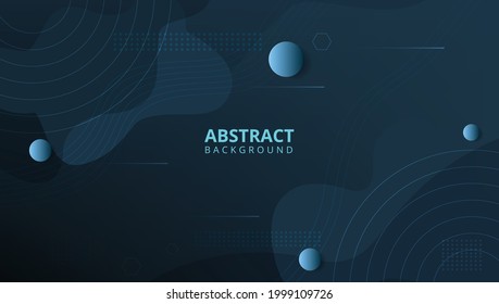 Modern Dark blue background concept.Modern Geometric background and Fluid shapes composition. Vector illustrations Eps10