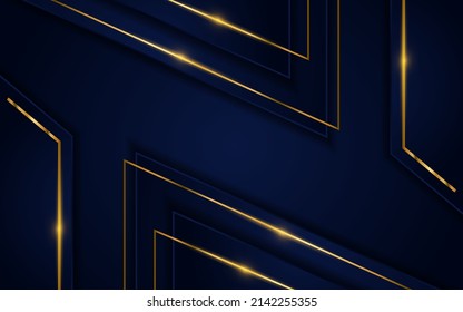 Modern dark blue background with golden lines element.