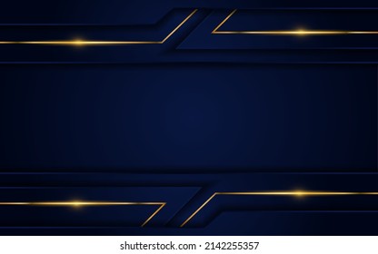 Modern dark blue background with golden lines element.