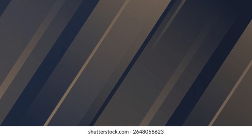 Fondo azul oscuro moderno. Fondo lineal dorado degradado con ondas abstractas. Plantilla de estilo lujoso y elegante. Composición sencilla con diseño de Formas de curva ondulatoria. Ilustración vectorial