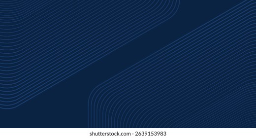 Modern dark blue background. Modern line stripes curve abstract presentation background. Luxury paper cut background abstract modern simple