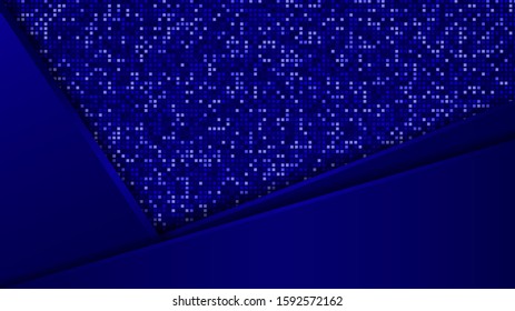 Modern Dark Blue Background with  Overlapping Geometric Shape Vector