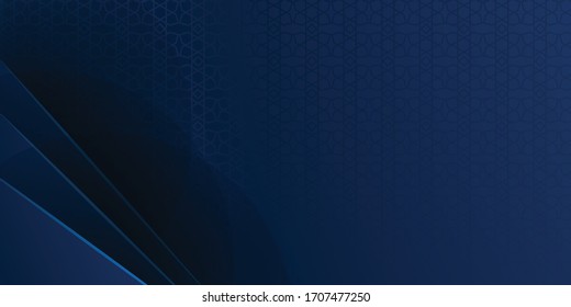 Modern dark blue background for presentation design. Abstract 3D geometric triangle lines on dark blue background. Vector illustration for corporate, business, banner, poster, flyer and much more 