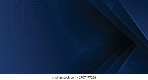 Modern dark blue background for presentation design. Abstract 3D geometric triangle lines on dark blue background. Vector illustration for corporate, business, banner, poster, flyer and much more 