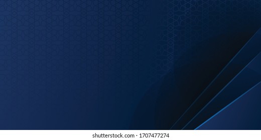 Fondo azul oscuro moderno para el diseño de la presentación. Líneas triangulares geométricas 3D abstractas sobre fondo azul oscuro. Ilustración vectorial para empresas, negocios, banner, afiche, volante y mucho más 