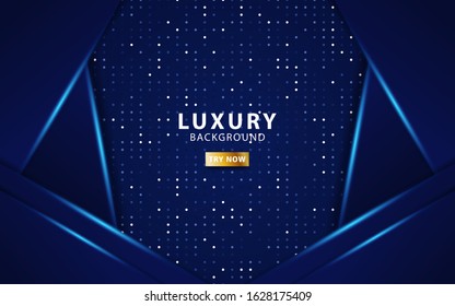 modern dark blue background shine blue line.Overlap layers with paper effect on textured background. Template vector.