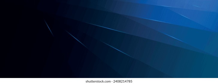 Fondo moderno de banner azul oscuro con sobreposición diagonal geométrica y líneas brillantes eps 10