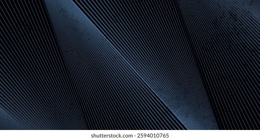 Modern dark blue banner background with geometric diagonal overlay and glowing lines eps 10