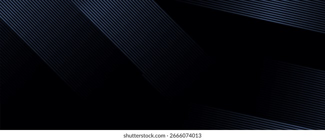Fundo de bandeira azul escuro moderno com sobreposição diagonal geométrica e linhas brilhantes eps 10