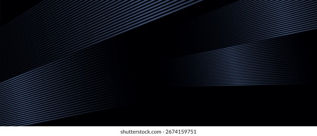 Modern dark blue banner background with geometric diagonal overlay and glowing lines eps 10