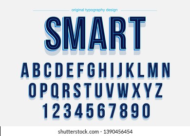 Modern dark blue bold high quality typography font design