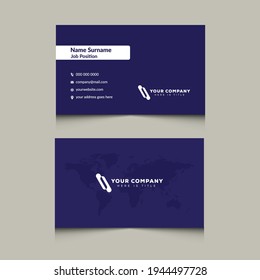 Modern dark blue business card template