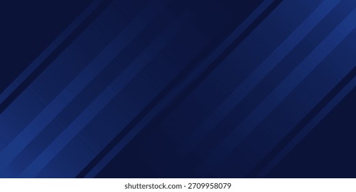 Modern dark blue diagonal lines abstract background with smooth gradient stripes, futuristic technology style design suitable for presentations, corporate templates, digital banners, posters. Eps10.