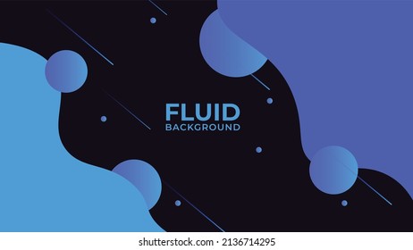 Fondo Moderno De Gradiente De Fluido Azul Oscuro. Composición de formas fluidas