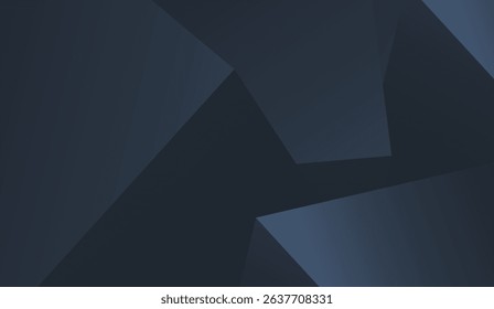 Modern Dark Blue Geometric Abstract Background with Sharp Angles and Gradient Shading for Corporate Branding and Presentations, Creating Depth and Dimension