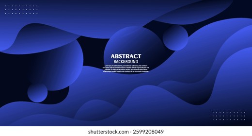 Modern dark blue geometric business banner design. Creative banner design with wave shape. Simple horizontal banner. Vector Eps10