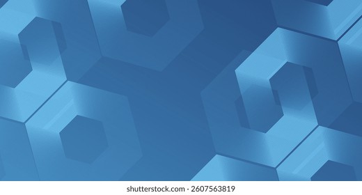 Modern dark blue gradient background featuring a hexagon line. Ideal as a sophisticated backdrop for various abstract simple background design