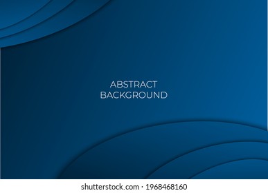 Modern Dark Blue Liquid Wave Paper Cut Background. Vector Illustration