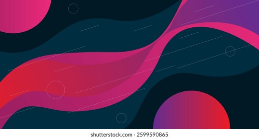 Modern dark blue and orange geometric business banner design. creative banner design with wave shapes and lines for template. Simple horizontal banner. Eps10 vector