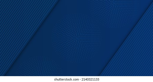 Modern dark blue paper background with dark layered line triangle texture on elegant website or modern pattern textured paper design