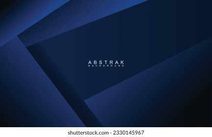 Modern dark blue paper background with elegant dark 3d layered line triangles texture