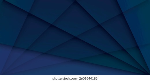 Modern dark blue paper background with dark 3d layered line triangle texture in elegant website or textured paper design