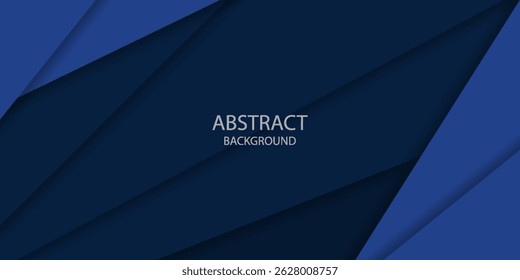 Fundo de papel azul escuro moderno com textura de triângulo de linha em camadas 3d escuro em site elegante ou design de papel texturizado