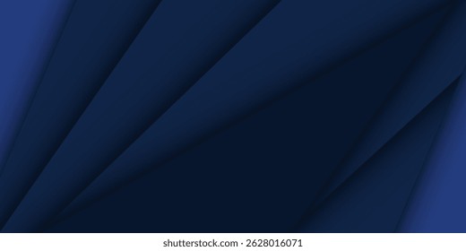 Fundo de papel azul escuro moderno com textura de triângulo de linha em camadas 3d escuro em site elegante ou design de papel texturizado