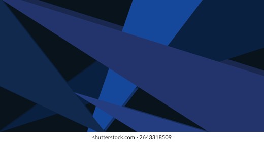 Modern dark blue paper background with dark 3d layered line triangle texture in elegant website or textured paper design