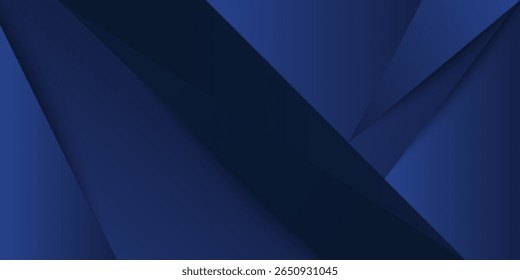 Modern dark blue paper background with dark 3d layered line triangle texture in elegant website or textured paper design