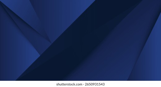 Fondo de papel azul oscuro moderno con textura de triángulo de línea en capas 3d oscuro en Sitio web elegante o diseño de papel texturizado