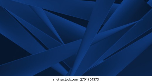 Modern dark blue paper background with dark 3d layered line triangle texture in elegant website or textured paper design