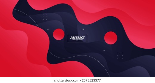 Modern dark blue and pink geometric business banner design. Creative banner design with wave shape as template. Simple horizontal banner. Vector Eps10