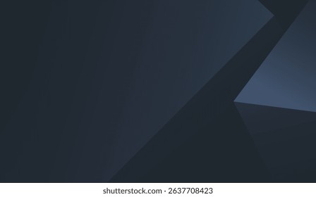 Modern Dark Blue Polygonal Abstract Background with Geometric Shapes, Perfect for Stylish Presentations and High-Tech Web Designs, Emphasizing Cleanliness and Sophistication