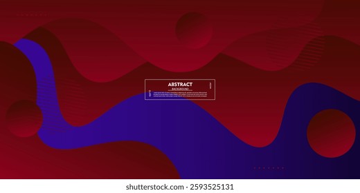Modern dark blue and red geometric business banner design. Creative banner design with wave and circle shape as template. Simple horizontal banner. Vector Eps10