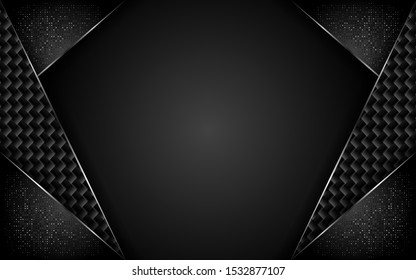 modern dark carbon background with overlap layer